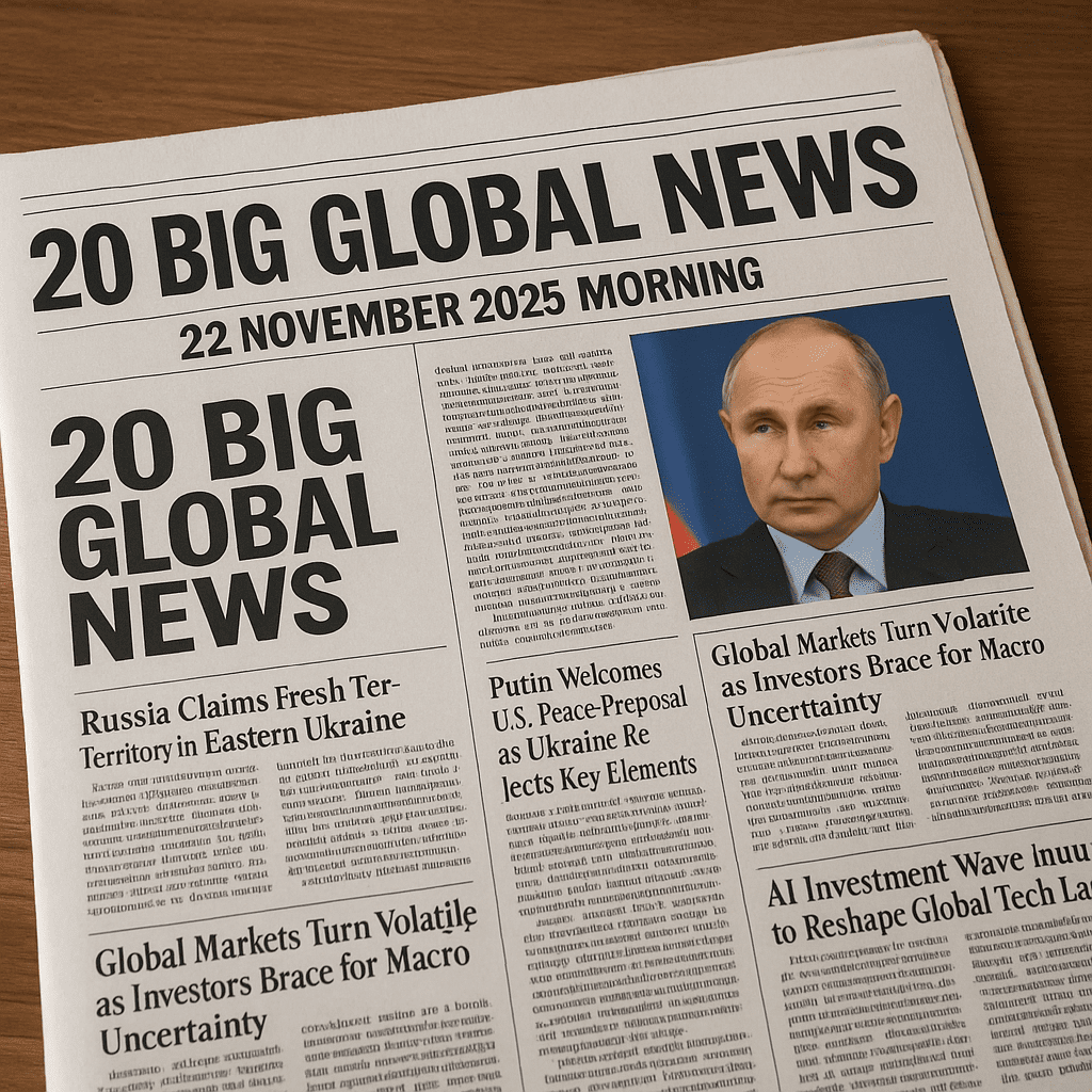 Top 20 Global News – 22 November 2025 Morning | World Politics, Economy & Market Updates