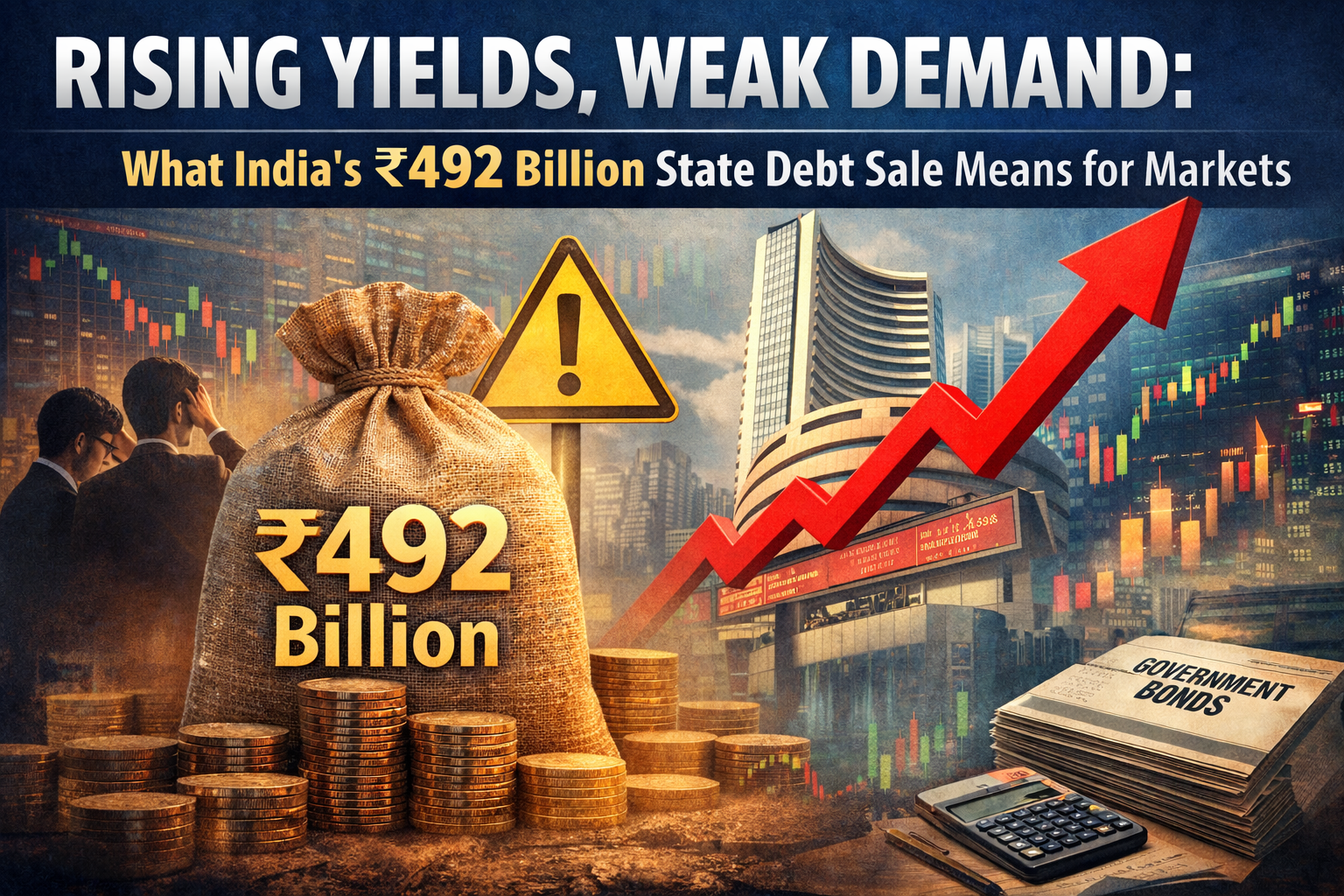 Rising Yields, Weak Demand: What India’s ₹492 Billion State Debt Sale Means for Markets”