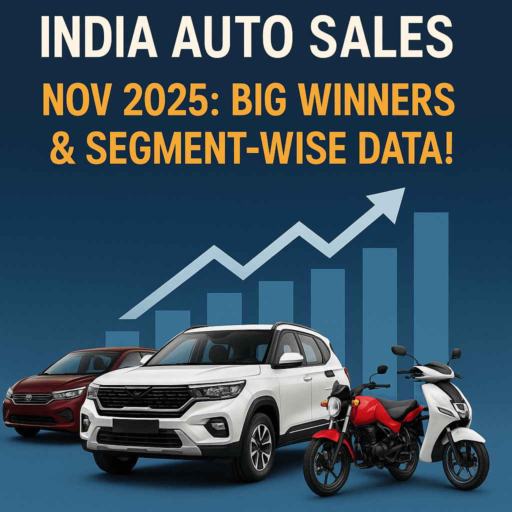 “India Auto Sales Report November 2025: Segment-Wise Data of Maruti, Tata, Mahindra, Hyundai, Hero, Bajaj & More”