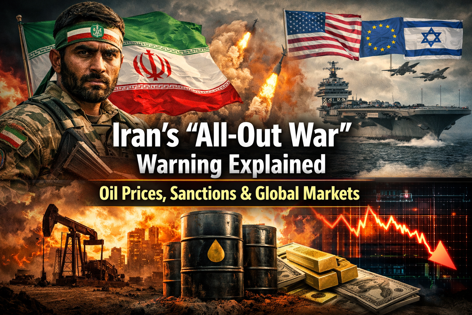 Iran’s “All-Out War” Warning Explained: What It Means for Oil Prices, Sanctions & Global Markets