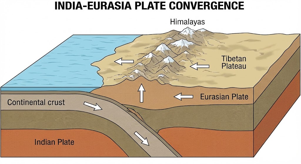 India–Eurasia Plate Convergence