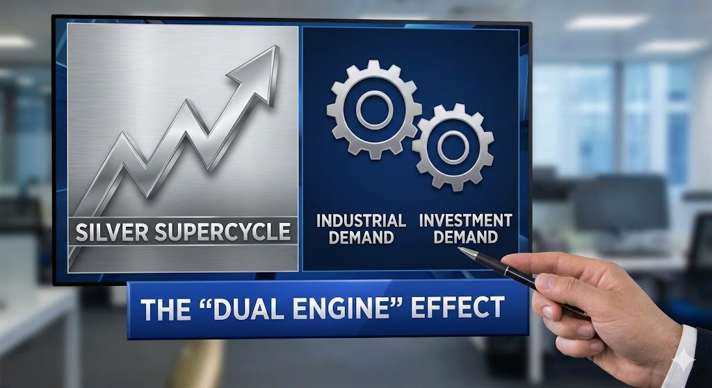Gold & Silver Supercycle 2026 Explained: Why Prices Are Surging and Fiat Money Is Failing 4 The Silver Supercycle — The Dual Engine Effect