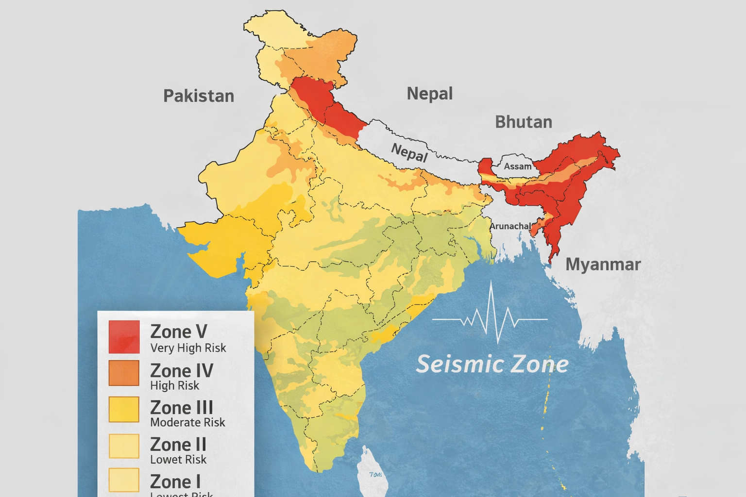 seismic zone map of india