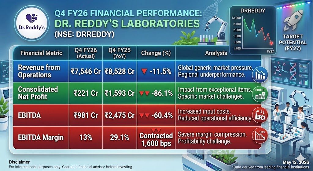 Dr. Reddy’s Laboratories Q4 Results FY26 Analysis: Profit Drops 86%, Revlimid Reset & DRREDDY Share Price Target 2027 5 69e15859 3fd3 4907 937c 93f78efac5a1