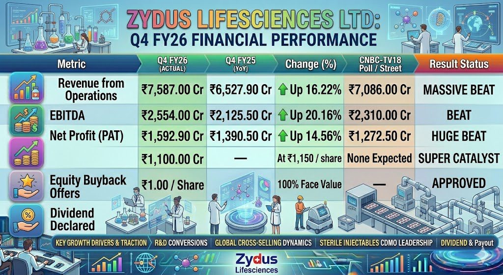 Zydus Lifesciences Q4 Result FY26: Stellar Earnings Beat, ₹1,100 Crore Buyback Sparks Pharma Rally 4 95903b53 de76 428f 8b24 c519ebcb2aa2